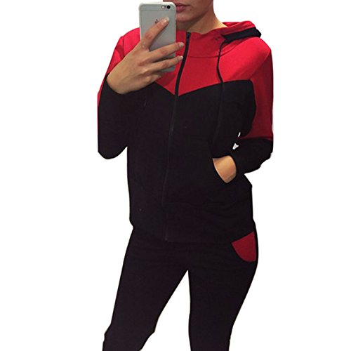 Flymall Cotton 2PCS Sport Pullover Hoodie Tracksuit Sweatshirt Sweatpant Set