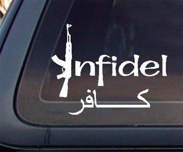 Infidel w/ Arabic Car Decal / Sticker