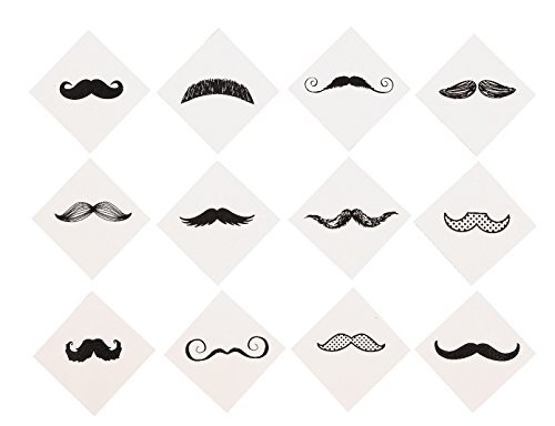 Mustache Party Tattoos - (72 Pack) Fingerstache. Movember