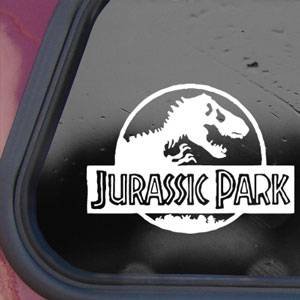 JURASSIC PARK White Sticker Decal T-REX DINOSAUR TYRANNOSAUR White Sticker Decal