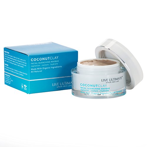 Facial Mask CoconutClay Facial Quenching Masque 1.7 Oz - Soak in Deep Penetrating Hydration with Organic Compounds and Phytonutrients to Instantly Awaken Damaged Skin Cells via Dermo-Layer Detoxification and Plant Stem Cell Regeneration