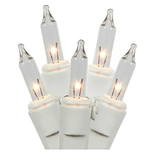 Clear Christmas Lights, White Wire (50 Count)
