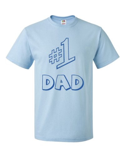 #1 Dad Adult Light Blue T-Shirt Tee