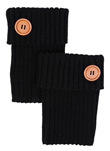 Funky Junque's Rib Knit Boot Cuff with Wood Button