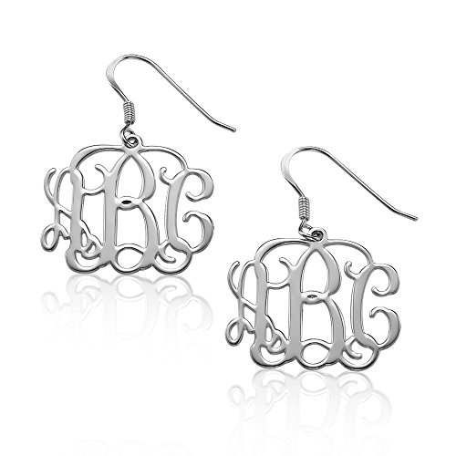 Sterling Silver Monogram Earrings - Custom Made with Any Initial!