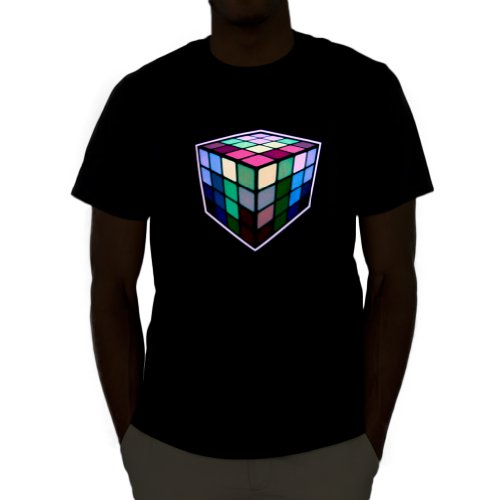 Emazing Lights Rubik's Cube Sound Activated Light Up Rave Shirt