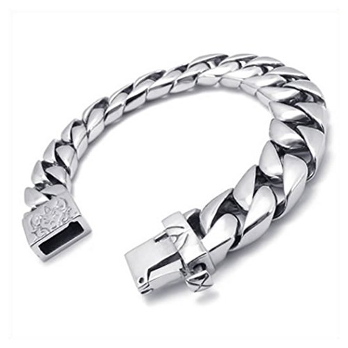 KONOV Jewelry Stainless Steel Men's Heavy Biker Bracelet