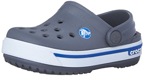 Crocs Crocband II.5 Clog (Toddler/Little Kid),Charcoal/Sea Blue,4-5 M US Toddler