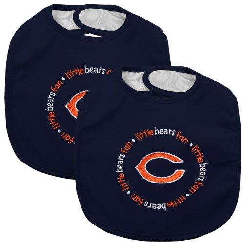 Baby Fanatic Team Color Bibs, Chicago Bears, 2-Count
