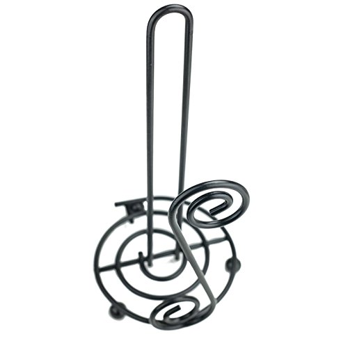 

Huji Durable Black Steel Scroll Paper Towel Holder