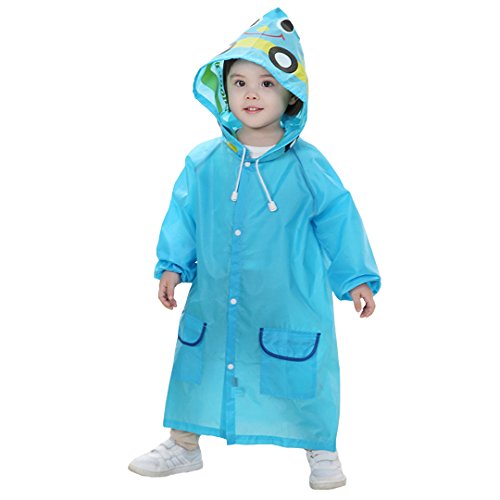 Naimo Children Cute Portable Poncho Raincoat Translucent Raincoat (Car)