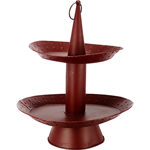 

2-Tiered Metal Tray Red D15"x19"