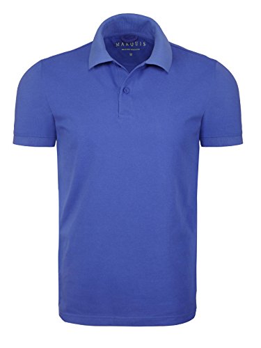 Marquis Modern Fit Pique Polo Shirt - Dazzling Blue, Large