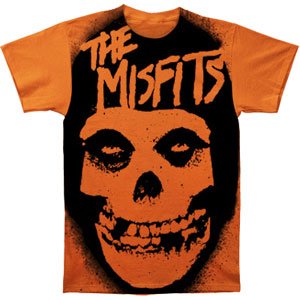 Men's The Misfits Stencil Skull Big Print Subway T-shirt