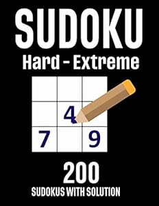 Sudoku: Hard to Extreme 200 Sudokus with Solution by Marie Martin