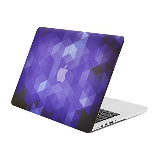 Unik Case Gradient Ombre Triangular Galore Dark Purple Graphic Ultra Slim Light Weight Matte Rubberized Hard Case Cover for Macbook Pro 13