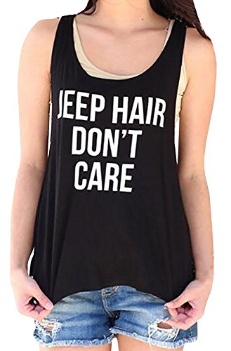 Ermonn Women's Jeep Hair Don't Care Tank Tops