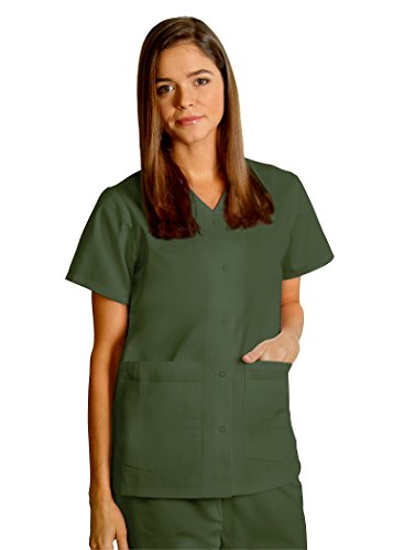 Adar Universal Double Pocket Snap Front Top (Available in 39 solid colors)