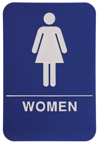 Women Restroom Sign Blue/White - ADA