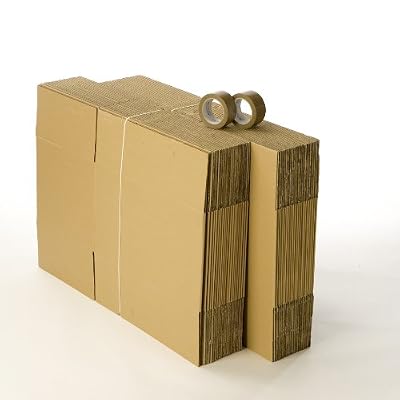 CartonsDeDemenagement.com Kit 40 cartons déménagement standard avec 1 rouleau d'adhésif gratuit