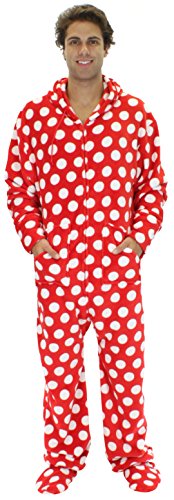 SleepytimePjs Men's Fun Printed Footed Fleece One Piece Pajamas