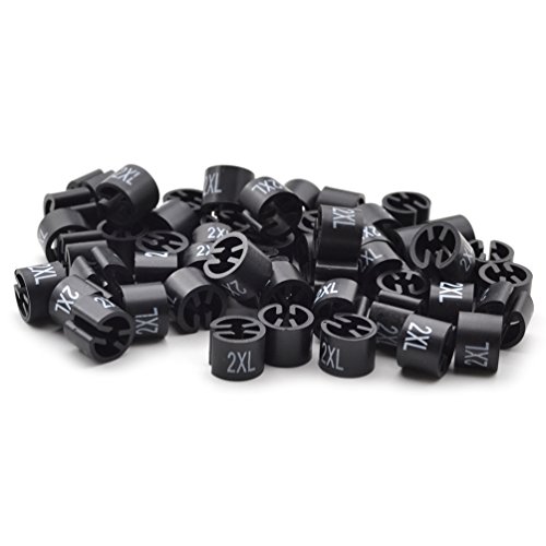 Lychee Black Hanger Sizer Garment Size Markers Snap On Plastic Size Tags XXL