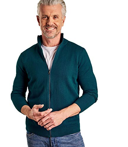 Algopix Similar Product 3 - WoolOvers Mens Combed Cotton Zip