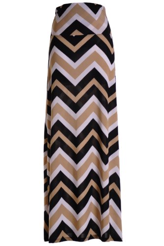 Chevron Floral Aztec Tribal Striped Printed Full Maxi Skirt