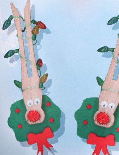 Algopix Similar Product 3 - Package of Holiday Reindeer Clothespin