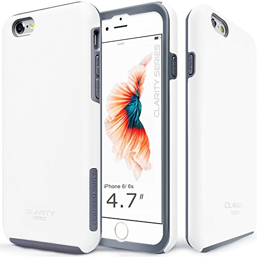 iPhone 6S Case, Team Luxury_Clarity Series White Ultra Defender Protective Case for Apple iPhone 6 / iPhone 6S - True white/ Gray