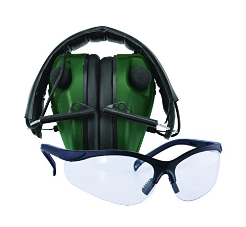 Caldwell E-Max LoPro Electronic Muffs with Shooting Glasses, Green