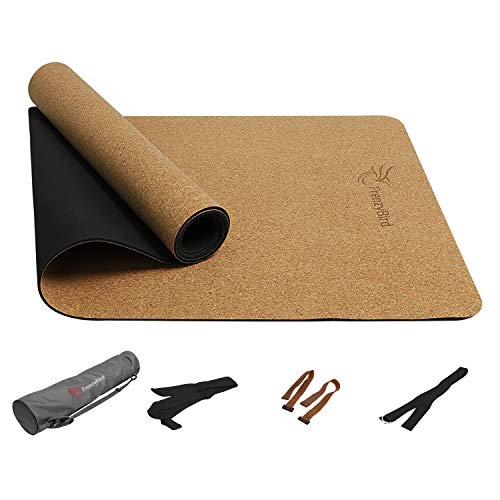 Algopix Similar Product 7 - FrenzyBird 5mm Natural Cork Yoga Mat