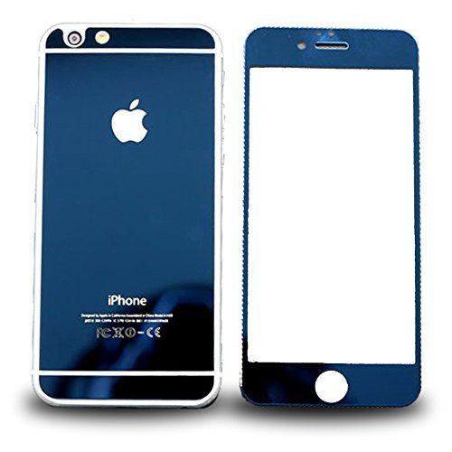 For Iphone 6 Screen Protector,ucanfix Electroplating Mirror Effect Front & Back Tempered Glass Screen Protector for Iphone 6 4.7 Inch (blue)