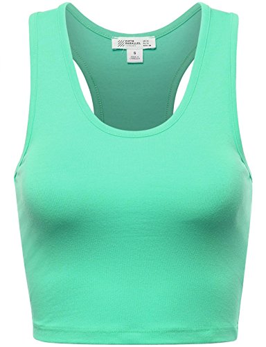 FPT Womens Basic Sleeveless Racerback Crop Tank Top