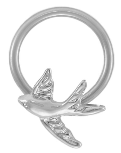Sparrow Captive Ring 20g-18g-16g-14g Cartilage Earring-Steel CBR-Swallow Nipple Ring-Bird Helix Earring