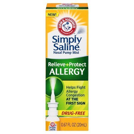 Arm & Hammer Simply Saline Allergy Nasal Pump Mist, 0.67 Fl Oz