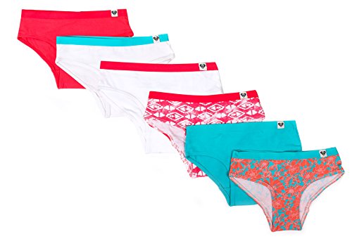 Roxy Girl Bikini Brief Set Kids/Teens Bottom Assorted Colors/Sizes - 6 Pack