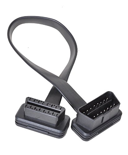 Mo-Co-So Low Profile Right or Left Angle OBD 2 II Extension with Flat Ribbon Cable 1'/30cm CAN Bus Compatible