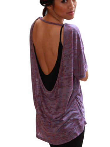 YogaColors Crystal Backless Loose Tee with Strap