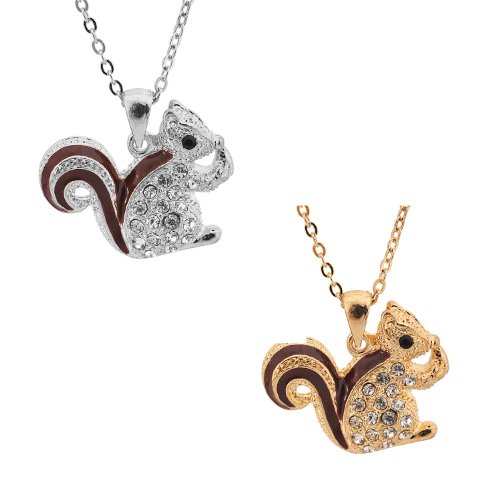 Cute Little Brown Tail Squirrel Necklace