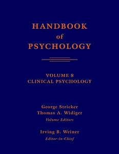 Handbook of Psychology, Clinical Psychology (Volume 8) by George Stricker