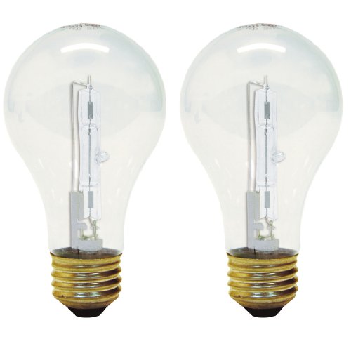 GE 78798-12 Halogen Crystal Clear A19 Bulb, 72-Watt, 2-Pack