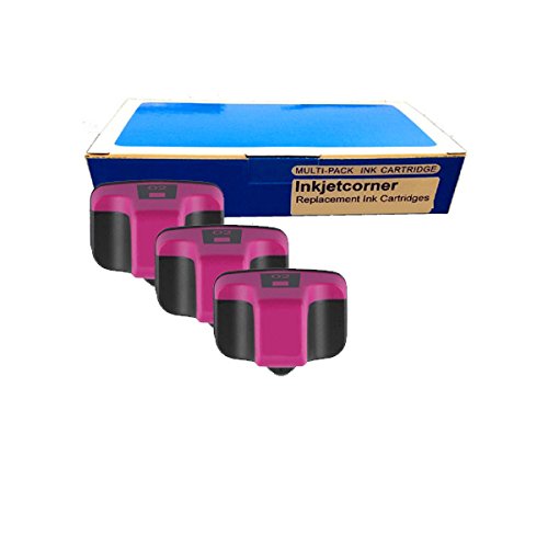 Inkjetcorner 3 Pack MAGENTA Remanufactured Ink Cartridge Shows Ink Level for HP No. 02 Photosmart C5140 C5150 C5180 C6150 C6180 C6240 C6250 C6280 C7150 C7180 C7250 C7280