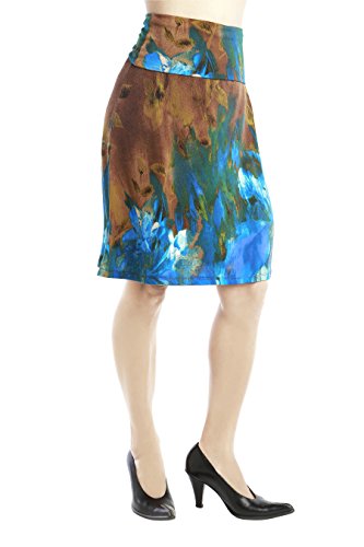 FINA Women's Fold-over Waist Span Maxi Skirt in Knee Length (S,M,L,X-L)