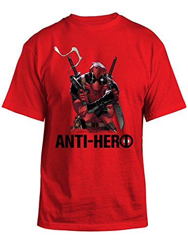Deadpool Anti-Hero Mens Red T-shirt