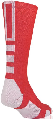 Baseline 2.0 Athletic Crew Socks (Red/White, Medium)