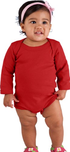Infant Baby Rib Long Sleeve Lap Shoulder Creeper by Rabbit Skins