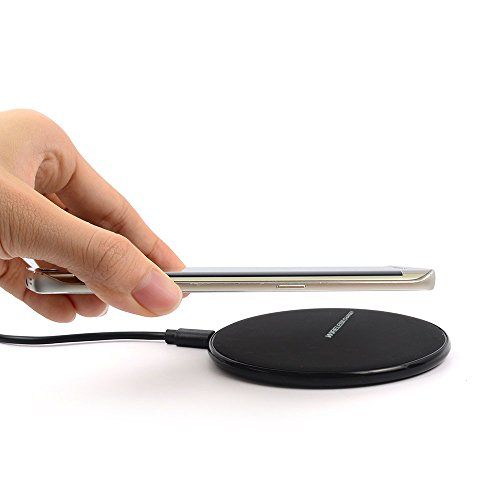 Wireless Charger, Qi Wireless Charging Pad Charging Station for Samsung Galaxy S7 S7 Edge, S6 S6 Edge, Note 5, Google Nexus 7 6 5 4 Lumia 920, LG G4/G3 and All Qi-Enabled Devices (Black)