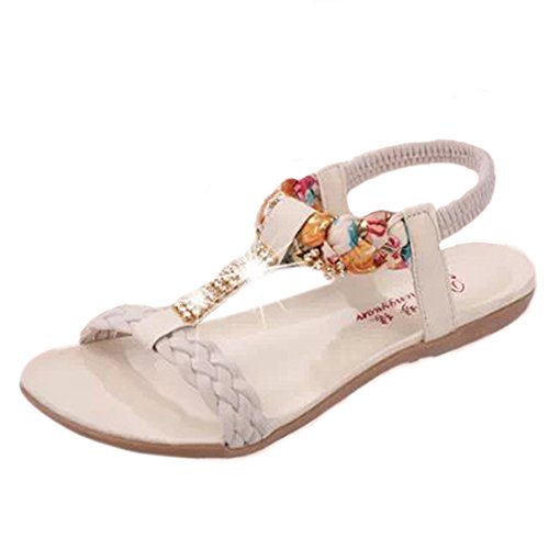Jiyaru Women's Bohemian Casual Style Summer Flats Sandals