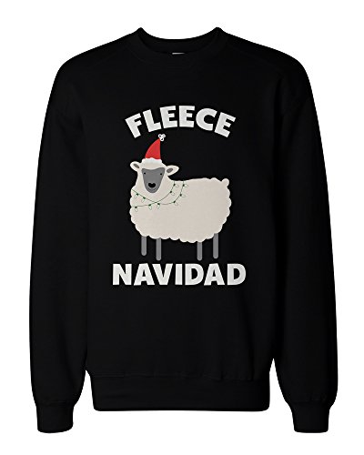 Fleece Navidad Funny Christmas Graphic Sweatshirts - Cute X-mas Pullover Sweater